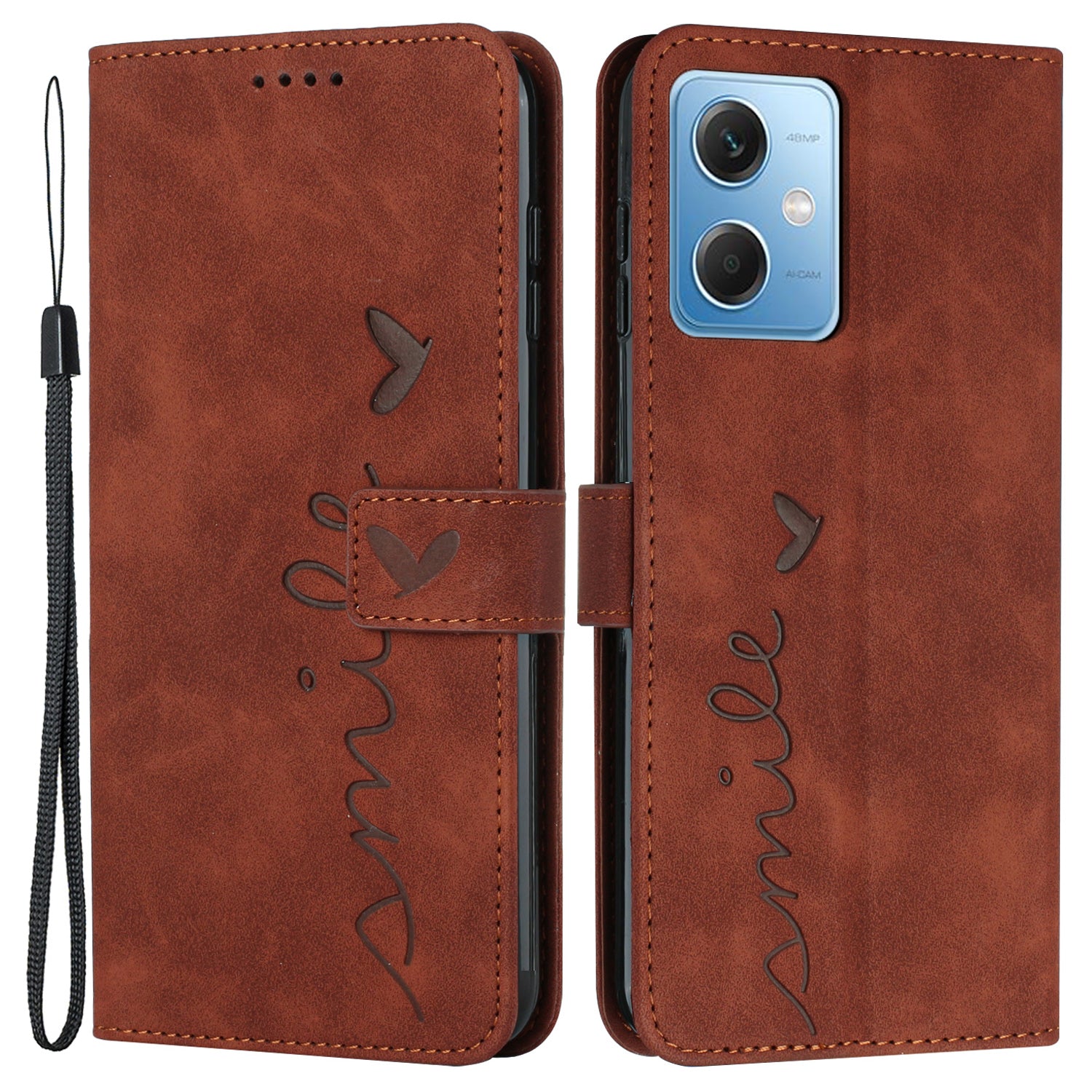 For Xiaomi Redmi Note 12 5G (Global) (India) (China) Poco X5 5G Stand Wallet Phone Case Imprinted Heart Shape Phone Leather Cover with Strap For Xiaomi Redmi Note 12 5G (Global) (India) (China) Poco X5 5G Stand Wallet Phone Case Imprinted Heart Shape Phone Leather Cover with Strap